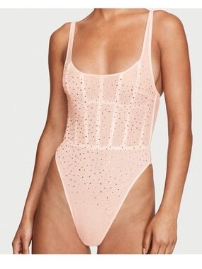 Victoria's secret Very Sexy Sugar Coated Rhinestone Wicked Corset Teddy Bodysuit